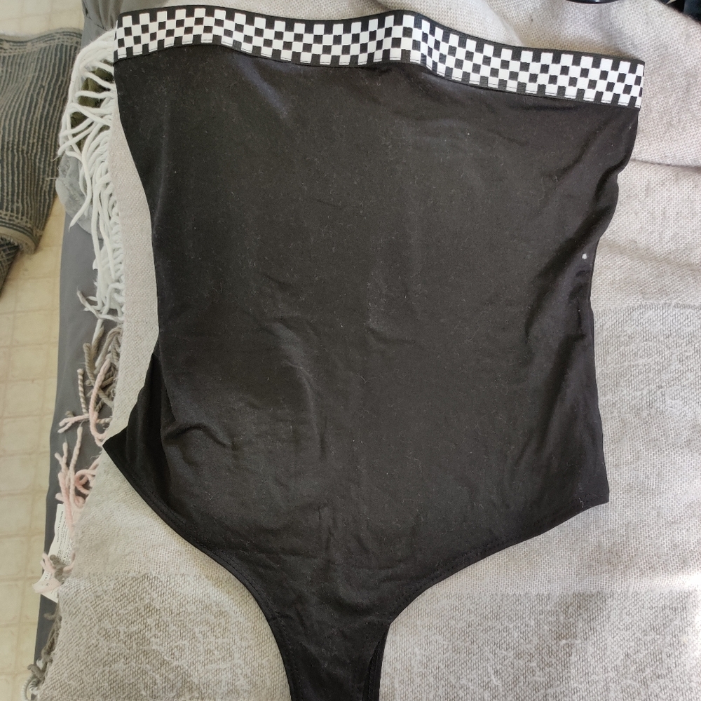 NWOT Checkered Bodysuit